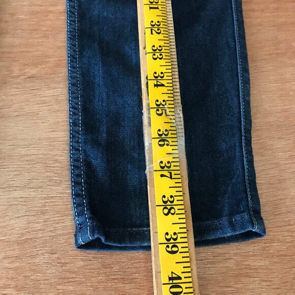 7 For All Mankind The Skinny Jeans Women 32 Blue Mid Rise Dark Wash Stretch - Picture 7 of 13